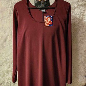 Hannah wiggle dress in Garnet Crepe NWT 2x Pinup Couture